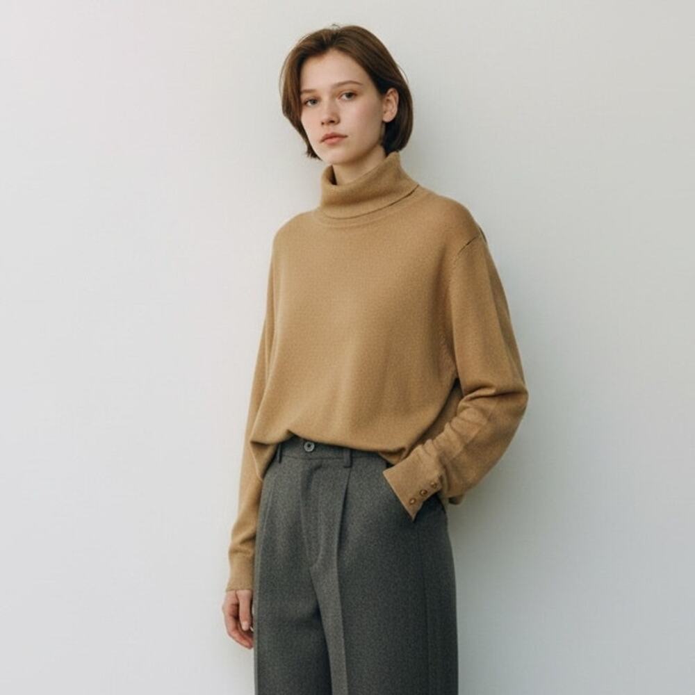 Talbots Perfect Turtleneck Sweater NWT Women's Sz XL Tan Metallic Shimmer